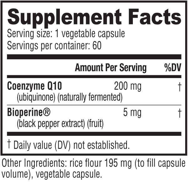 CoQ10 200mg (with Bioperine) - NutraBio