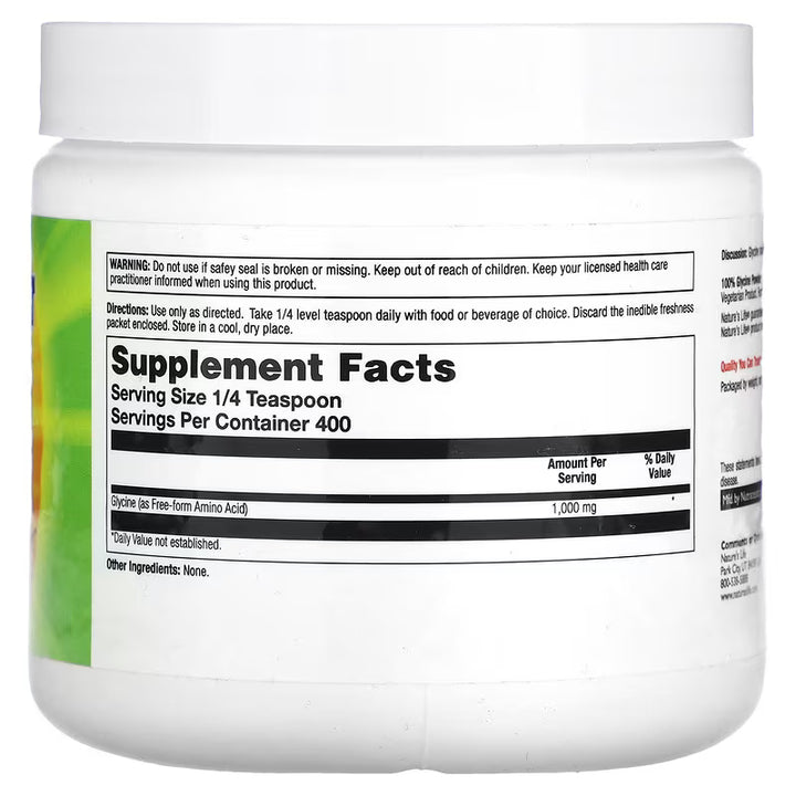 Nature’s Life Glycine Powder Unflavored (Jar) 1000 mg 400 g