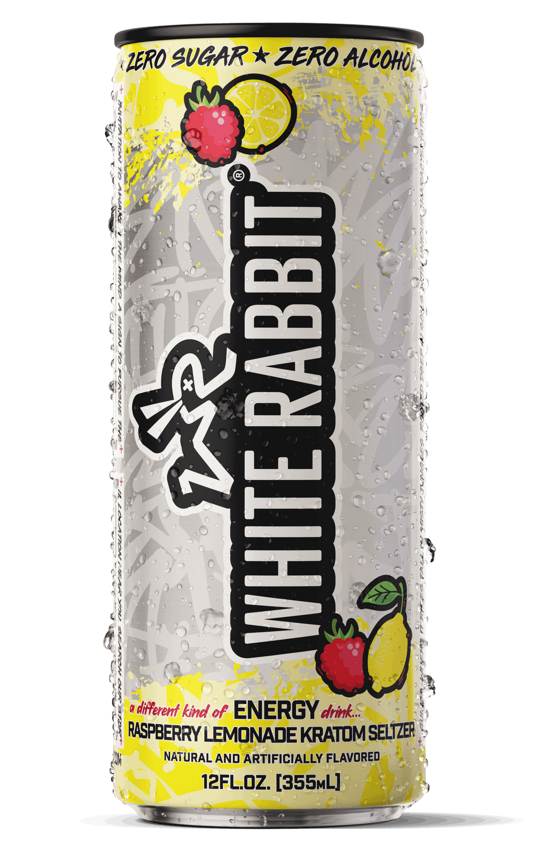 White Rabbit Kratom Seltzer - Raspberry Lemonade