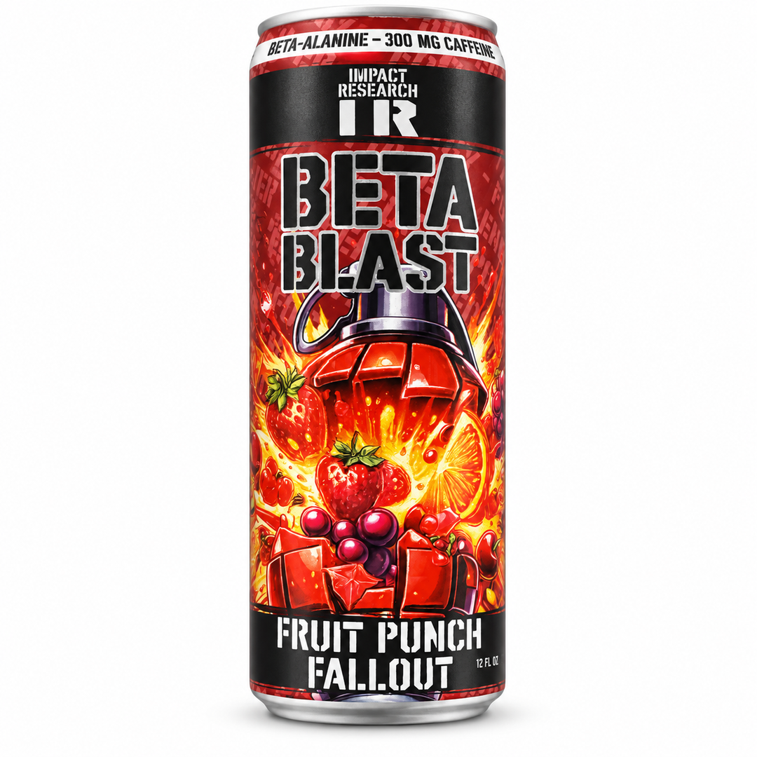 Beta-Blast Fruit Punch Fallout can on white background