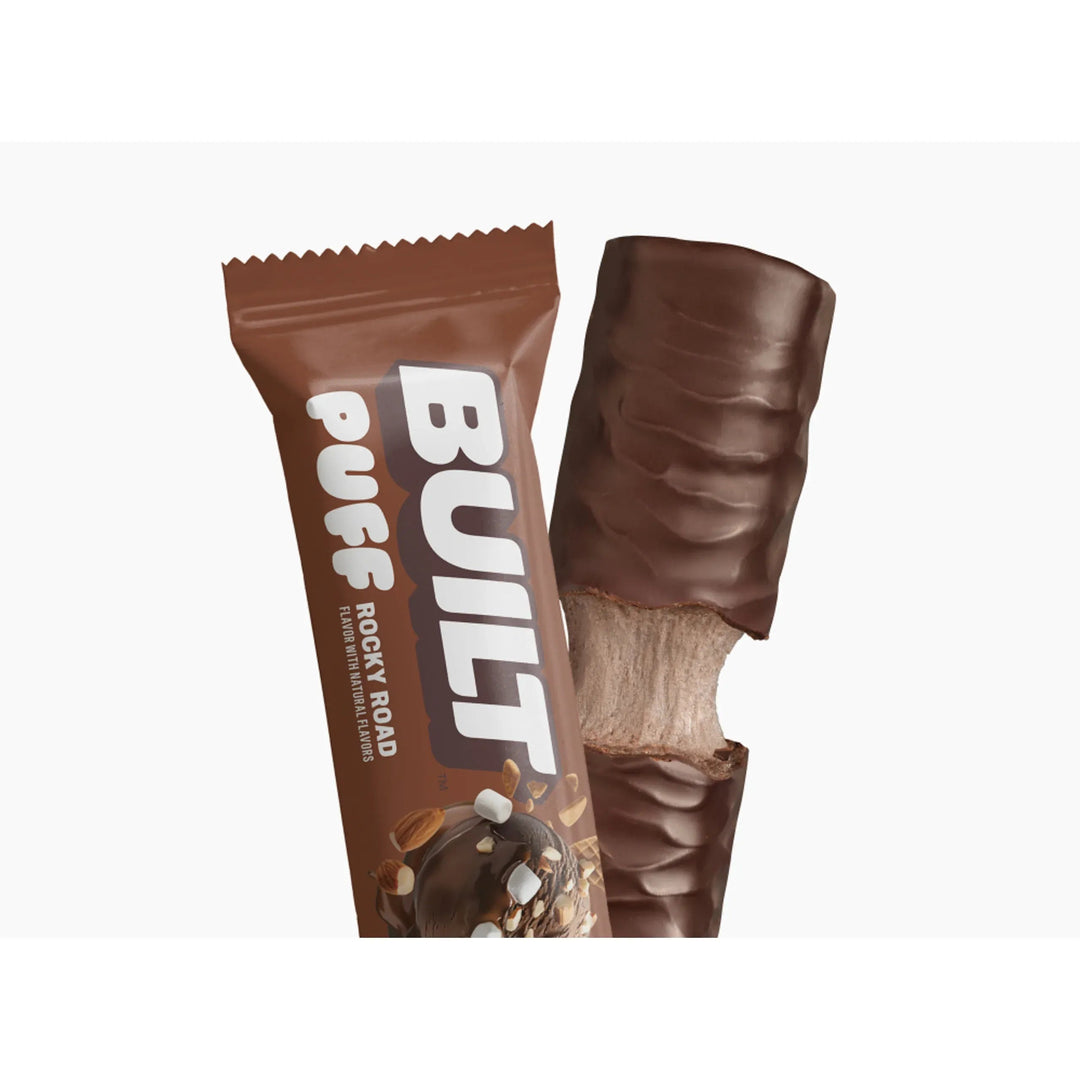 BUILT Rocky Road – wrapped and unwrapped protein snack