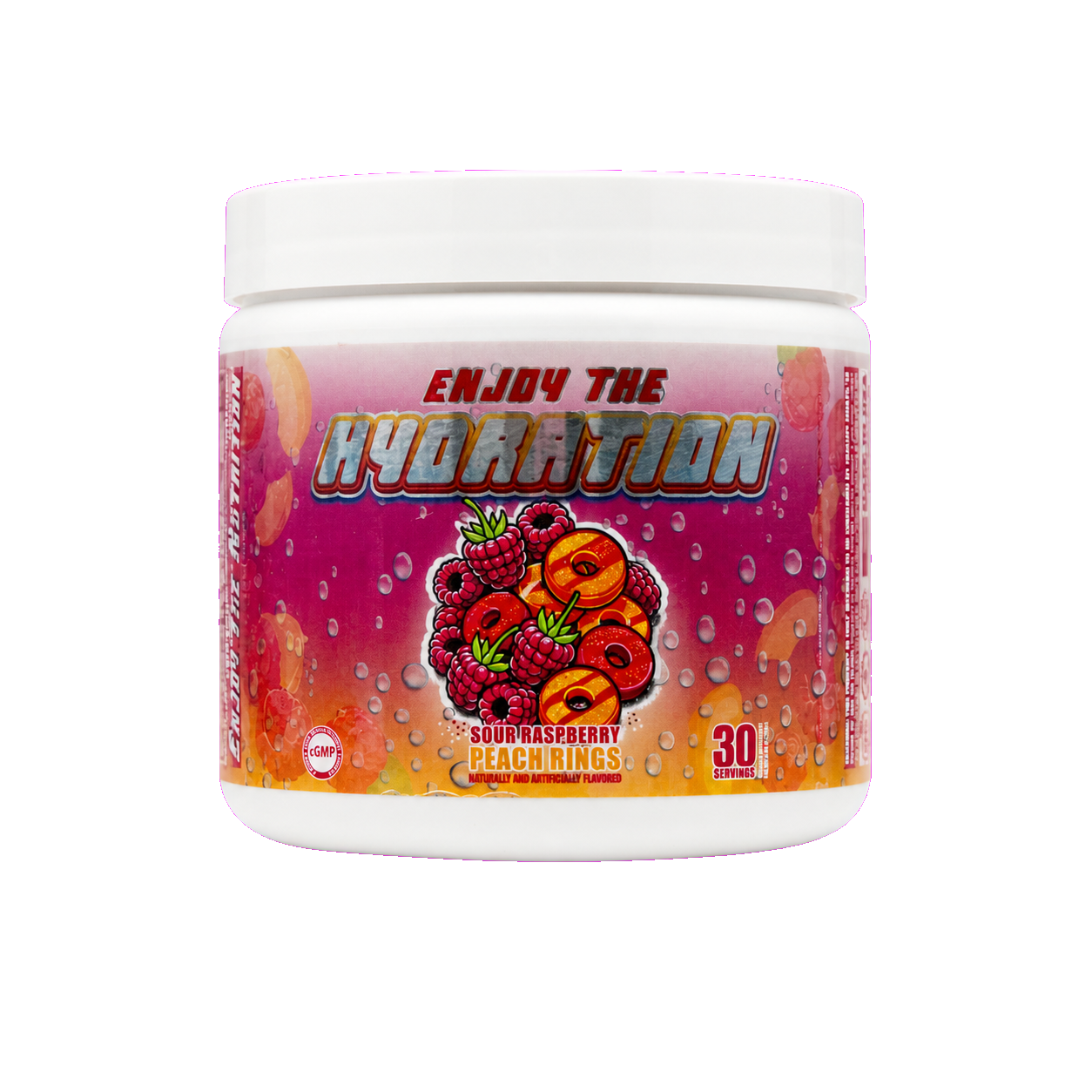 ENJOY THE HYDRATION Sour Raspberry Peach Rings product mockup