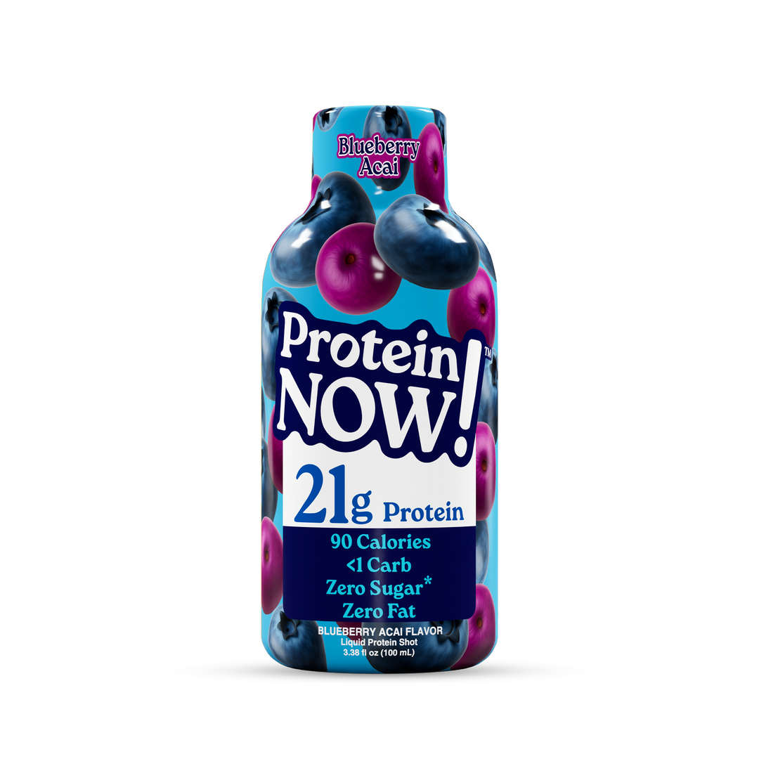 NutraBio Protein Now! Blueberry Açaí — one 3.38 fl oz protein shot