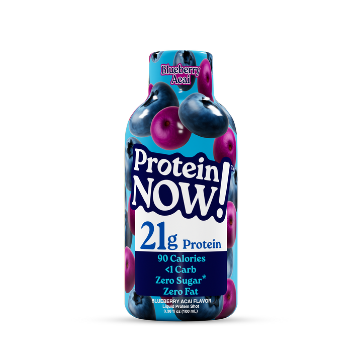 NutraBio Protein Now! Blueberry Açaí — one 3.38 fl oz protein shot