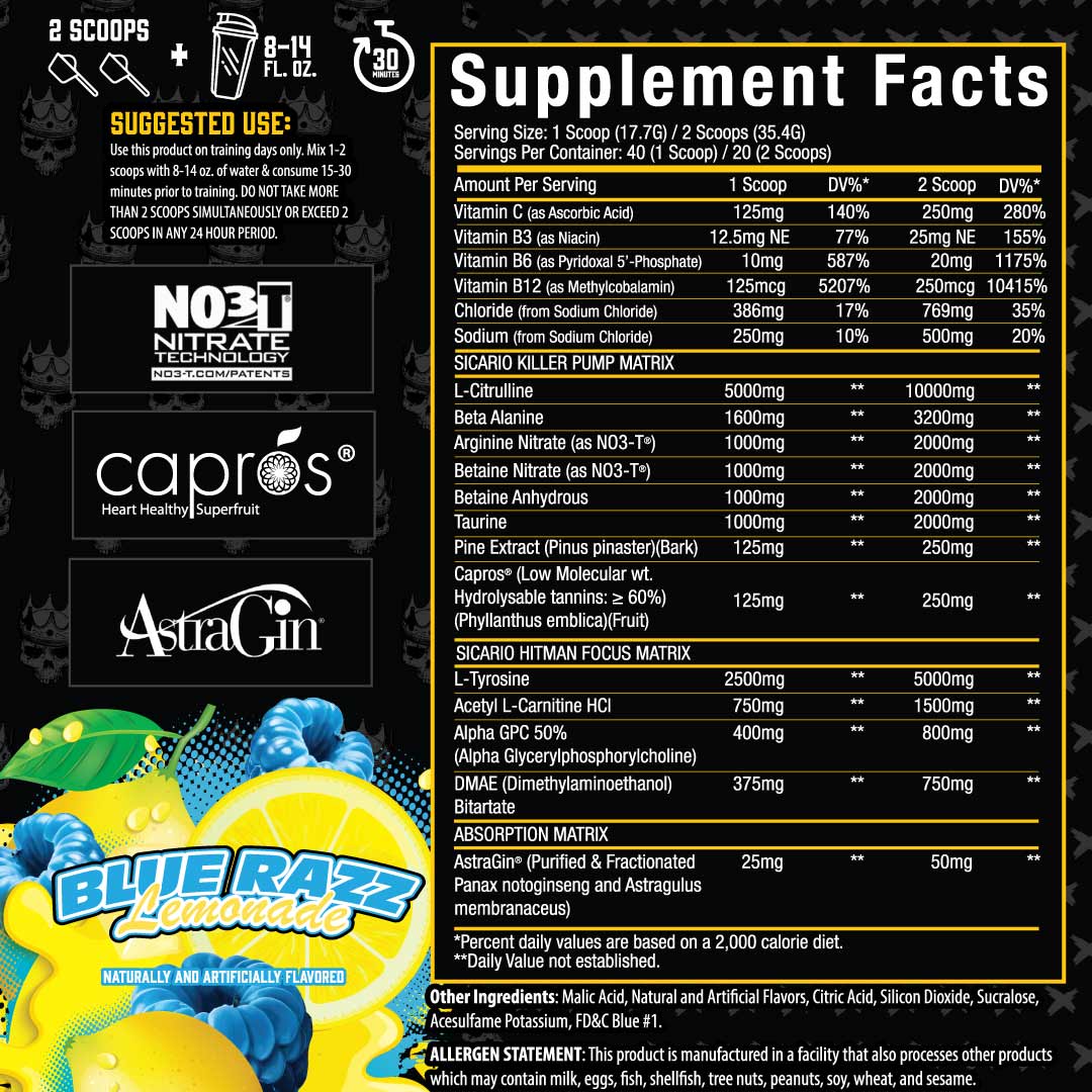 Sicario® Stim Free Pre Workout