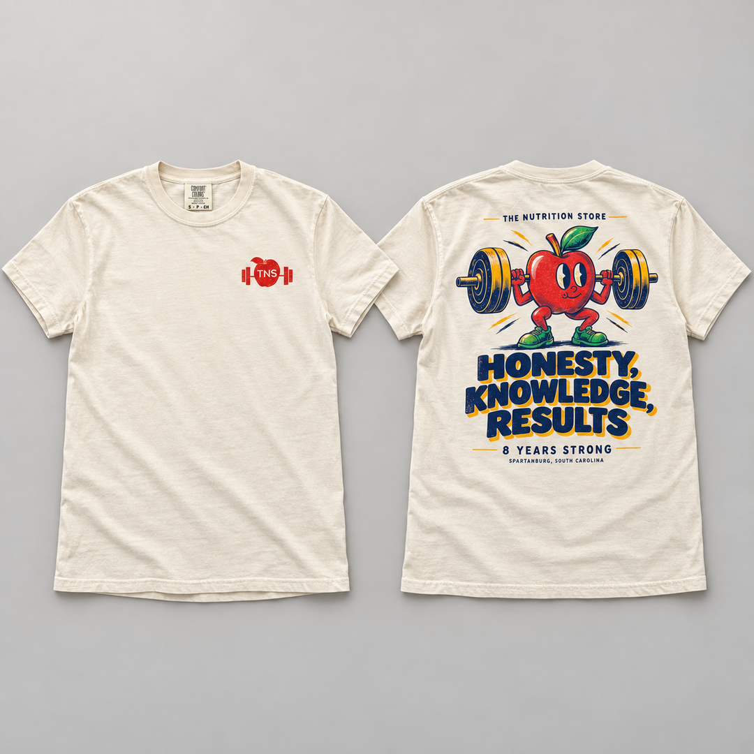 TNS 8 Year Anniversary Mascot T-Shirt - Ivory - studio mockup, front and back