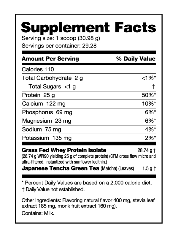 Grass Fed 100% Whey Protein Isolate 2lb (NutraBio)