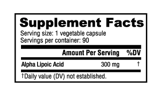 Alpha Lipoic Acid (ALA) - 300mg, 90 Servings